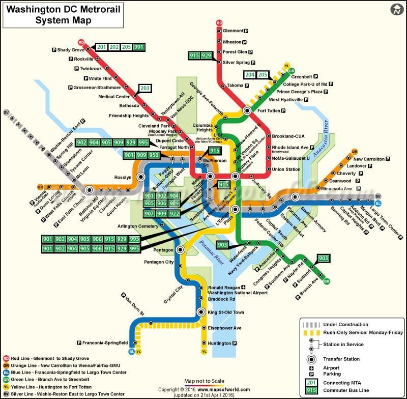 வாஷிங்டன் dc டிராம் வரைபடம்