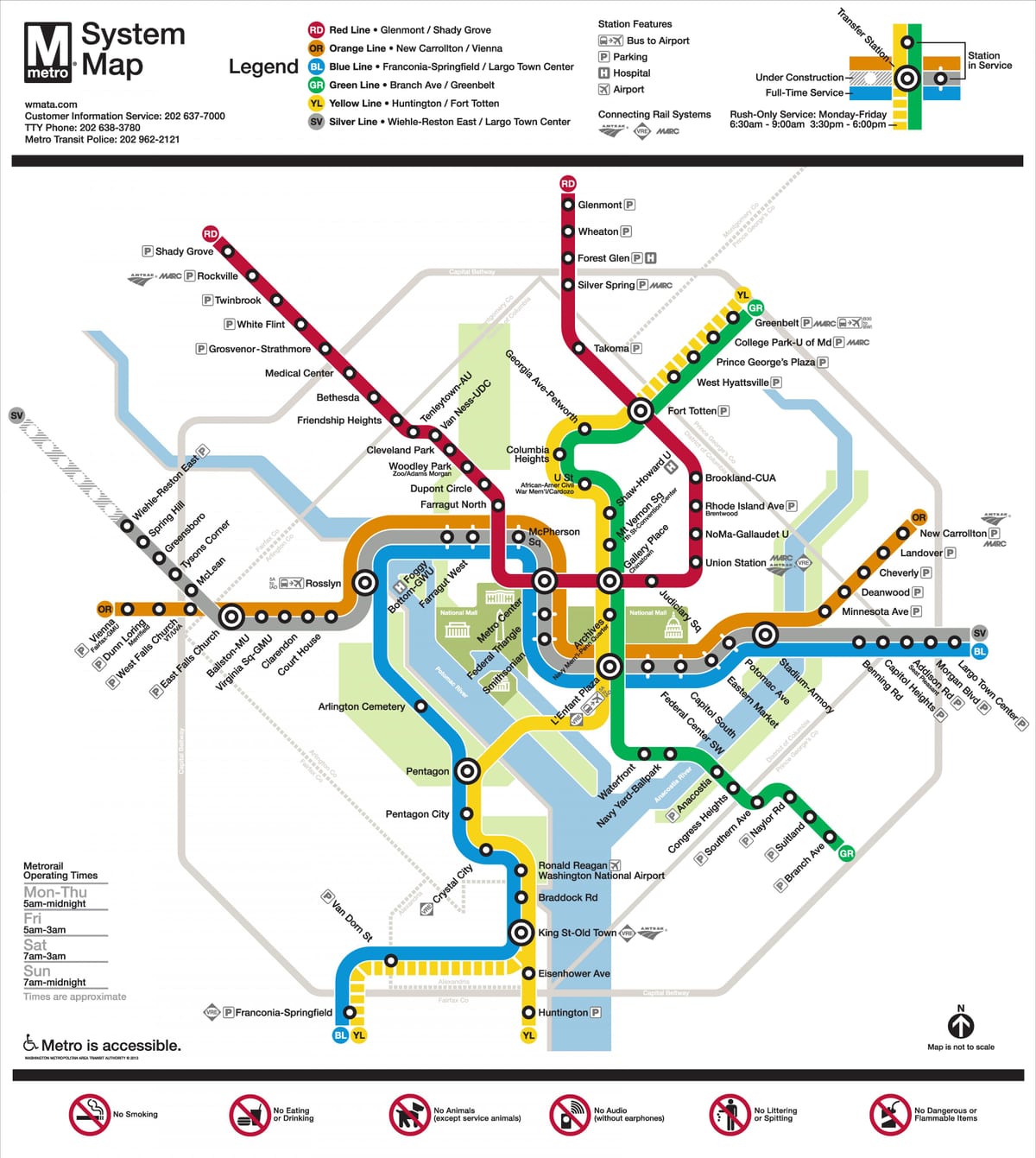 வாஷிங்டன் dc மெட்ரோ வரைபடம் வெள்ளி வரி