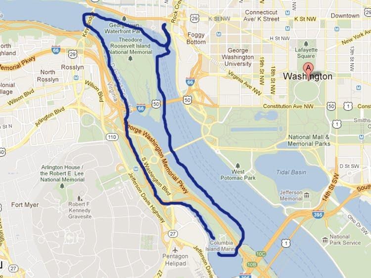 வரைபடம் potomac நதி வாஷிங்டன் dc