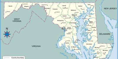 வரைபடம் maryland மற்றும் வாஷிங்டன் டிசி