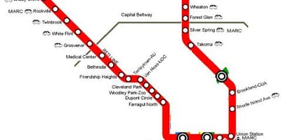 வாஷிங்டன் dc சிவப்பு கோடு வரைபடம்